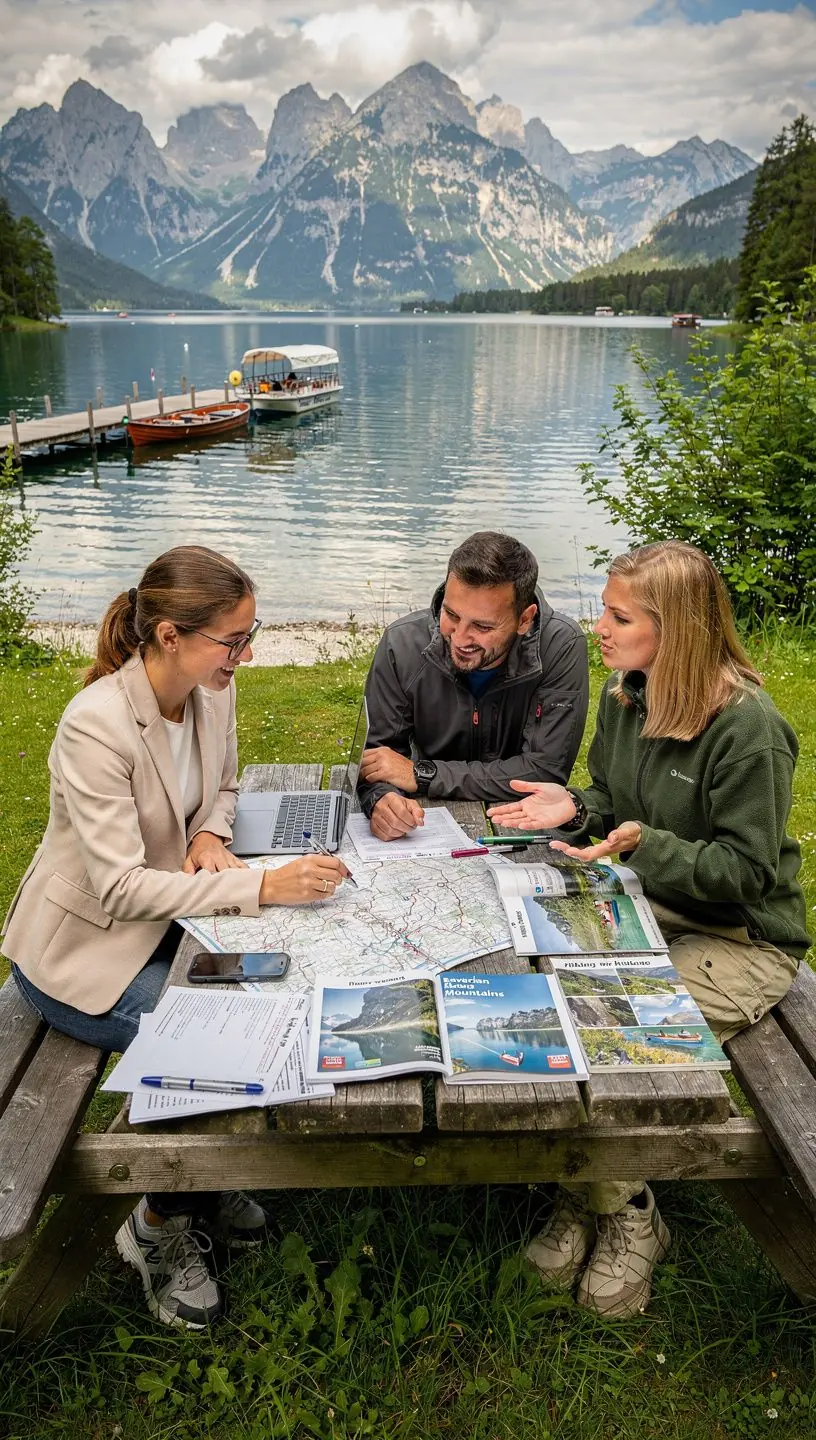 Familie packt Koffer im Wohnzimmer, vorbereitet auf eine geplante Rundreise durch Deutschlands Regionen.